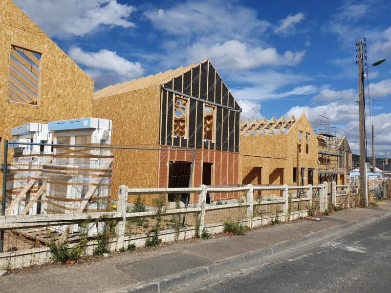 Pose enduit projeté pour maison en bois, Montivilliers 76